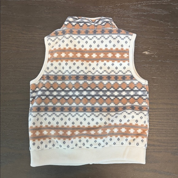Carter's Geometric Fleece Vest - White, Gray, Tan - Picture 3 of 4